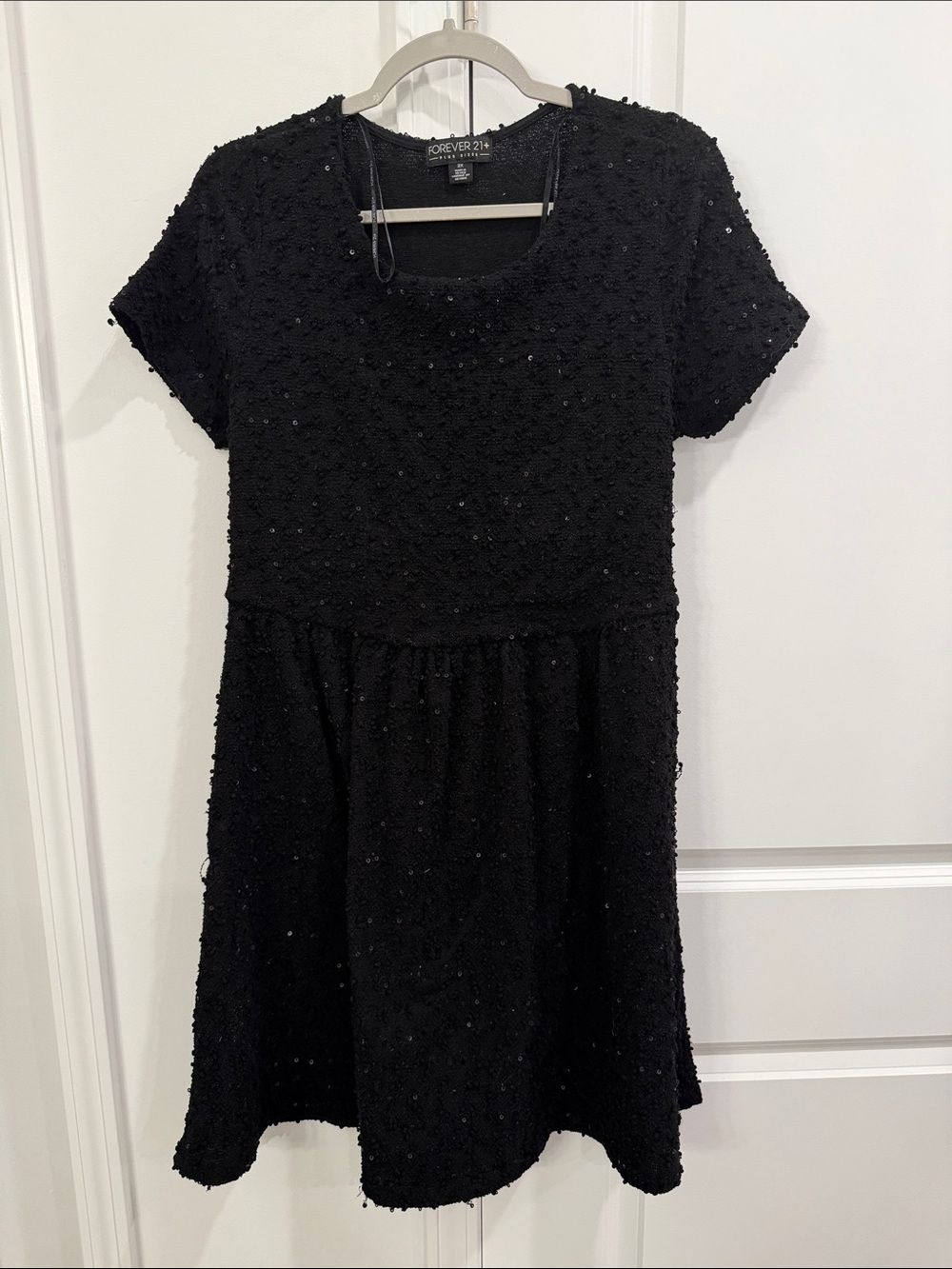 Forever 21 Black Sequin Textured Short Dress